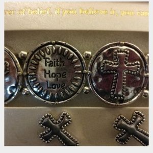 Faith, Hope, Love Bracelet and Earrings set